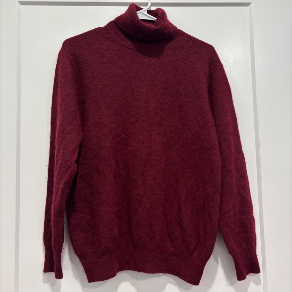 Livergy Mens Burgundy 100% Cashmere Turtleneck Sweater Size Large IAN 65793